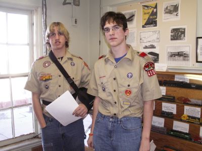 Scouts working on their Radio Merit Badge
Here are two of the scouts who came to work on their Radio Merit Badge, Andrew and Matthew.
